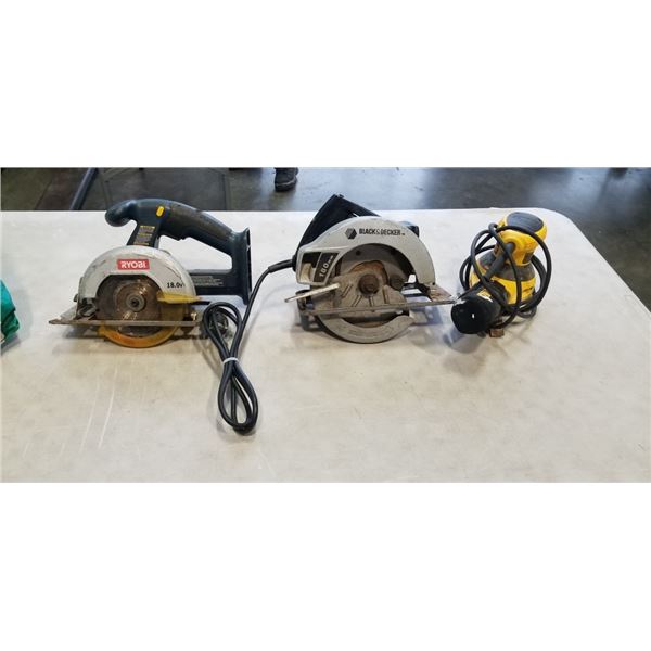 2 CIRCULAR SAWS AND GRINDER