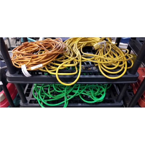 3 EXTENSION CORDS - 2 HEAVY DUTY