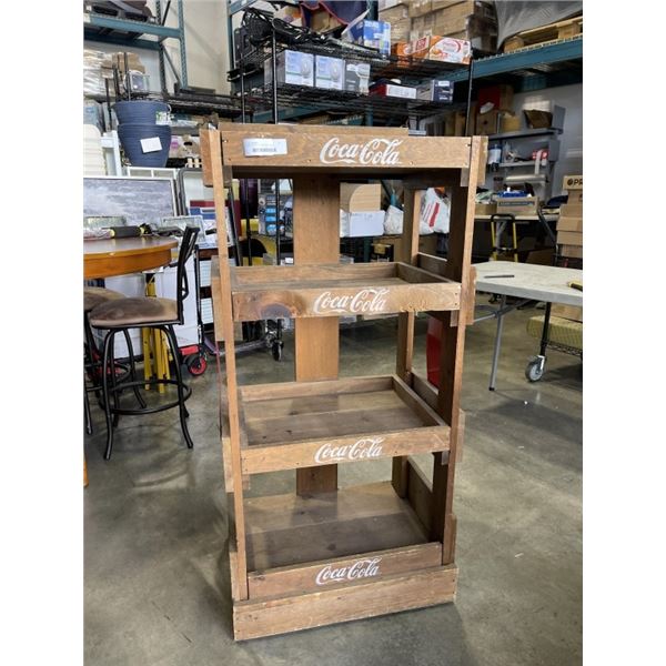 COCA COLA WOOD DISPLAY SHELF