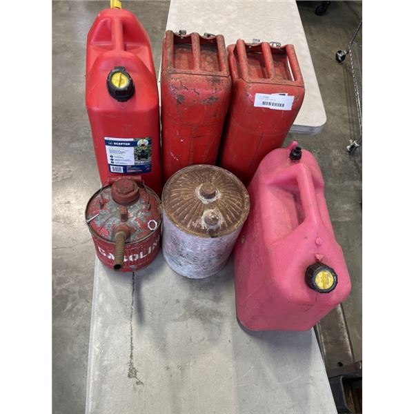 6 JERRY CANS - 4 METAL