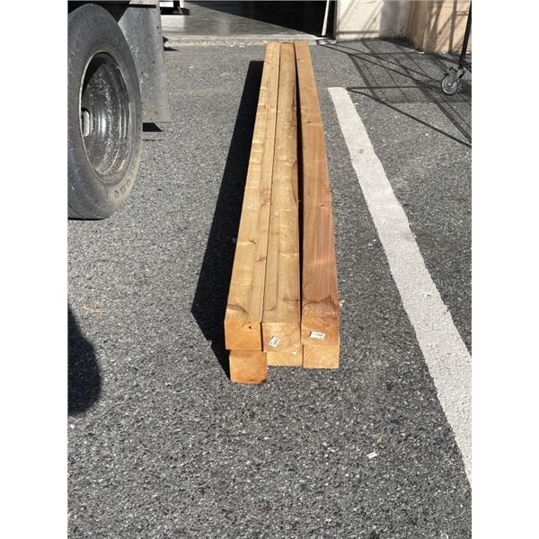 6 NEW CEDAR POSTS 4X4 X 10FT