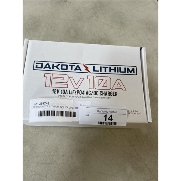 NEW DAKOTA LITHIUM 12V 10A LIFEPO4 AC/DC CHARGER