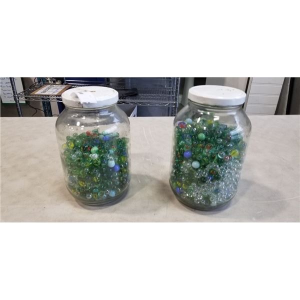 2 LARGE JARS OF MARBLES