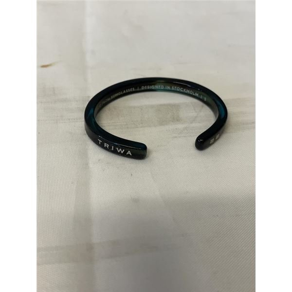 TRIWA DESIGNED IN STOCKHOLM SWEDEN OPEN CUFF BANGLE, MARKED ACETATE FROM SUNGLASSES