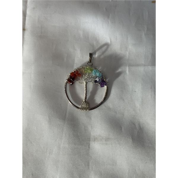 TREE OF LIFE NECKLACE W/ CHAKRA BEADS, $60 VALUE