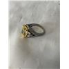 Image 2 : OUTSTANDING STERLING SILVER LARGE RING W/ TOPAZ QUARTZ AND CZ RING MARKED S925, SIZE 6.5