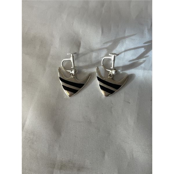 VINTAGE DENMARK STERLING SILVER SCREW ON EARRINGS MARKED MEKA STERLING DENMARK