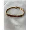 Image 2 : VINTAGE GOLD COLOUR W/ RUBY RED STONES HINGED BANGLE AND HAIR PIN