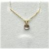 Image 1 : 14KT YELLOW GOLD NATURAL MOONSTONE PENDANT WITH GOLD PLATED STERLING SILVER CHAIN, RETAIL $350.00.