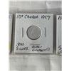 Image 4 : 3 CANADIAN SILVER DIMES 1947, 1957, 1967 CENTENNIAL YEAR .800 SILVER