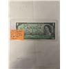 Image 1 : 1967 CANADIAN CENTENIAL $1 BILL W/ SERIAL NUMBER 1867-1967 TYPE 1