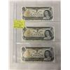 Image 1 : 3 - 1973 CANADIAN $1 BILLS IN SEQUENCE 9703 TO 9705 LAST $1 BILL ISSUED