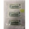 Image 2 : 3 - 1973 CANADIAN $1 BILLS IN SEQUENCE 9703 TO 9705 LAST $1 BILL ISSUED