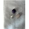 Image 1 : 3 ARROW HEAD WIRE WRAPPED PENDANTS, ROSE QUARTZ, QUARTZ AND AMETHYST $60 VALUE