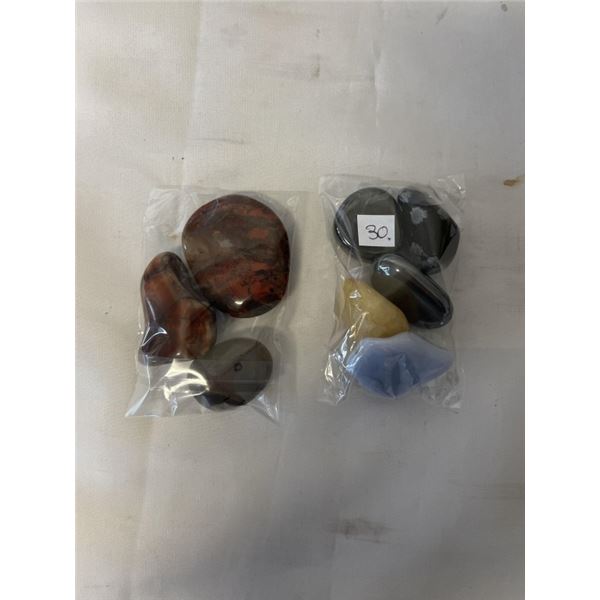 2 BAGS OF SEMI PRECIOUS TUMBLED STONES