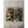 Image 2 : 1 BAG OF SINGLE EARRINGS AND 1 BAG OF RHINESTONE BROKEN JEWELRY AND PARTS