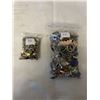 Image 1 : 2 SMALL BAGS OF VARIOUS JEWELRY, BROKEN PARTS, BEADS ETC