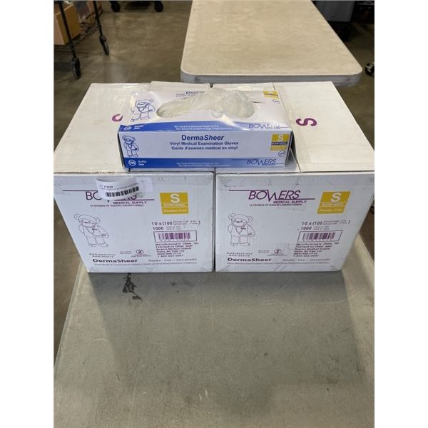 2 NEW CASES OF BOWERS SIZE SMALL LATEX GLOVES