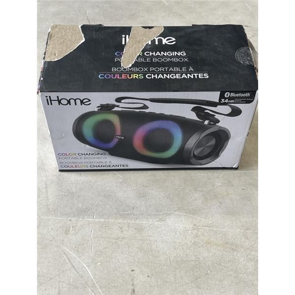 I HOME BLUETOOTH COLOR CHANGING LED PARTY LIGHT SPEAKER WITH CARRY STRAP WORKING