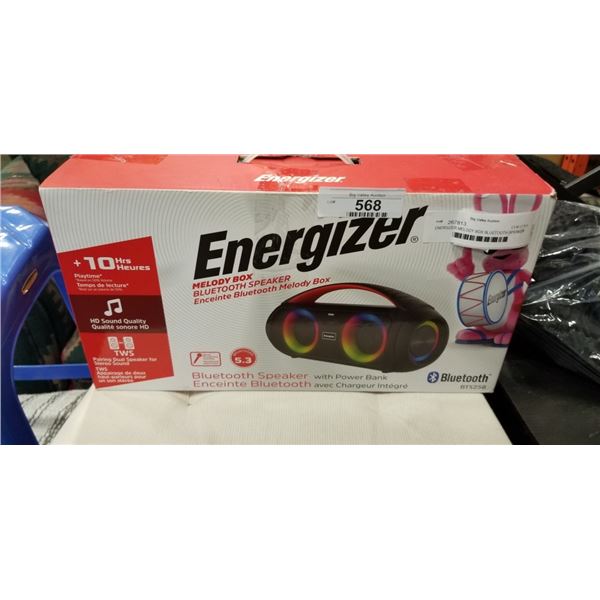 ENERGIZER MELODY BOX BLUETOOTH SPEAKER WITH POWERBANK - TESTED WORKING, RETAIL $99