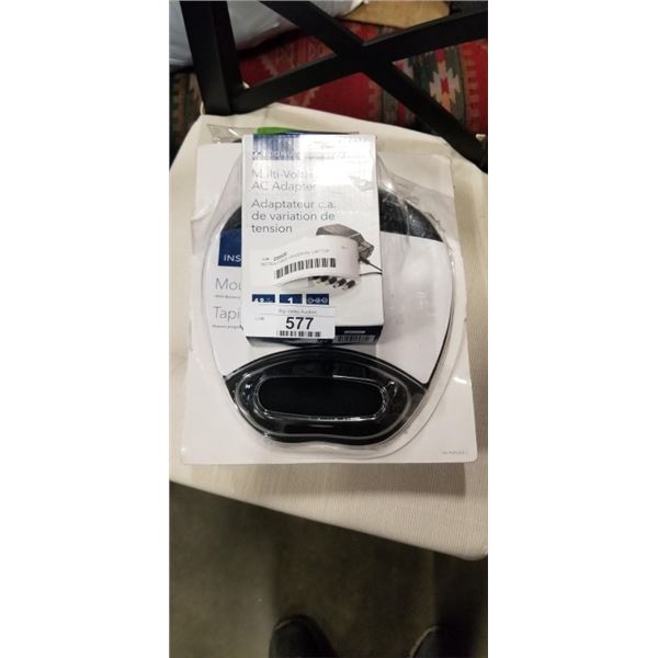 RETRACTABLE UNIVERSAL LAPTOP CHARGER, INSIGNIA MULTI VOLTAGE AC ADAPTER AND MOUSE PAD