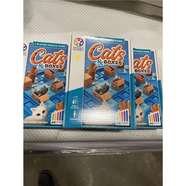 3 NEW CATS AND BOXES PUZZLE GAMES, 60 CHALLENGES