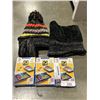 Image 1 : NEW KNITTED TOQUE AND NECK WARMER SET AND 3 NEW IQ PUZZLES