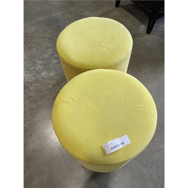 2 YELLOW OTTOMANS