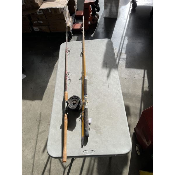 VINTAGE BAIT CAST ROD WITH STEELITE REEL AND VINTAGE UNMARKED ROD