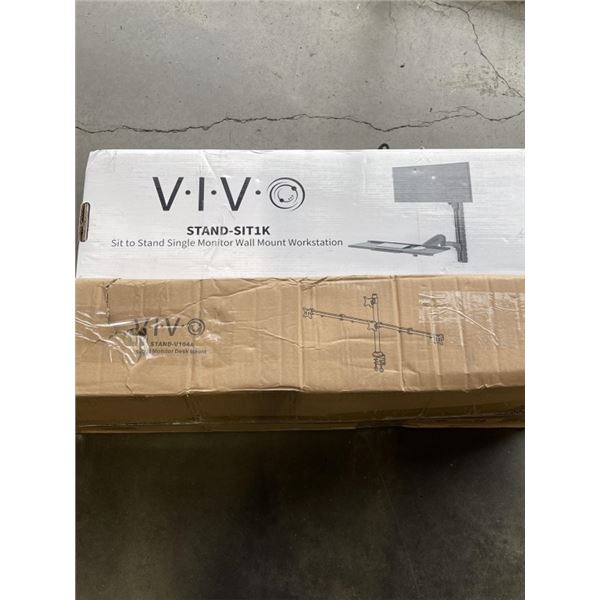 VIVO QUAD MONITOR DESK MOUNT AND SIT TO STAND SINGLE MONITOR WALL MOUNT WORKSTATION