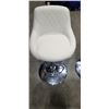 Image 2 : PAIR OF WHITE TUFTED ADJUSTABLE HEIGHT BAR STOOLS