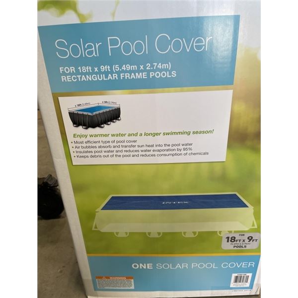 NEW INTEX SOLAR POOL COVER, FOR 18FT X 9FT RECTANGULAR FRAME POOL
