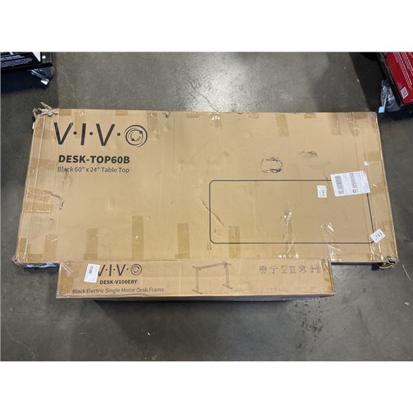 VIVO BLACK 60 X 24 ELECTRIC SIT TO STAND DESK WITH BLACK ELECTRIC SINGLE MOTOR DESK FRAME