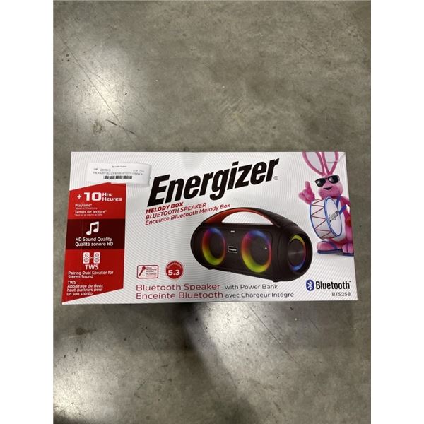 ENERGIZER MELODY BOX BLUETOOTH SPEAKER WITH POWERBANK - TESTED WORKING, RETAIL $99