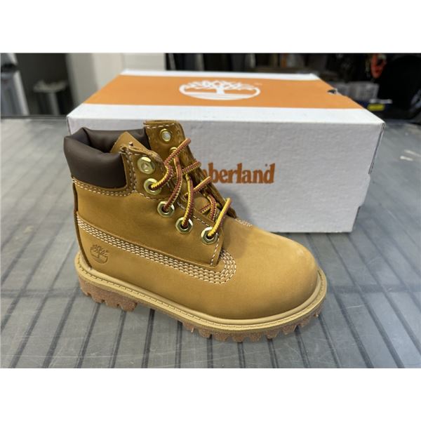 NEW TIMBERLAND PREMIUM 6 IN WATERPROOF BOOT WHEAT NUBUCK, SIZE TODDLER 8