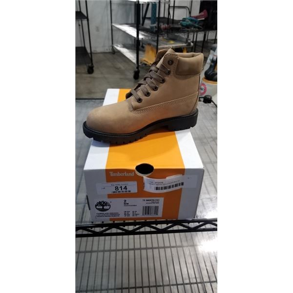 NEW TIMBERLAND PREMIUM 6 IN WATERPROOF BOOT BLACK NUBUCK SIZE YOUTH 2