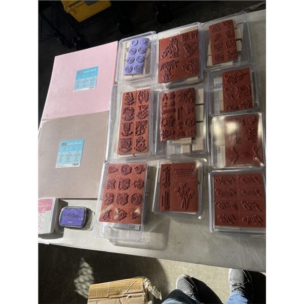 LOT OF CRAFT STAMPS AND CRAFTING SUPPLIES