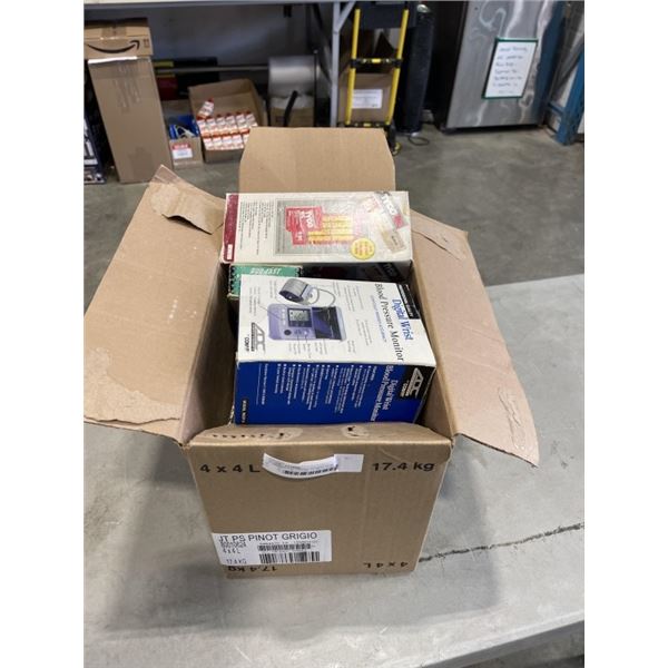 ASSORTED TIMERS, PUMPS, BLOOD PRESSURE MONITOR ETC