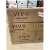 Image 1 : 2 VIVO DUAL MONITOR DESK STAND SAND KEYBOARD TRAY