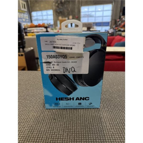 SKULLCANDY HESH EVO OVER-EAR SOUND ISOLATING BLUETOOTH HEADPHONES - TESTED WORKING, RETAIL $99