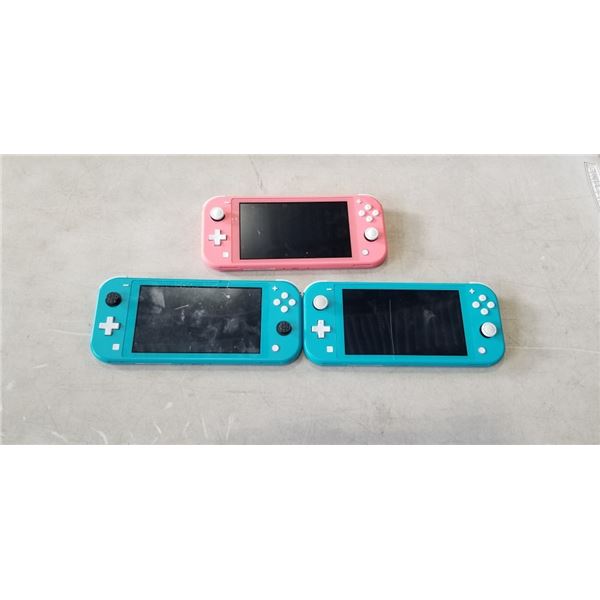 3 NINTENDO SWITCH LIGHT CONSOLES DEFECTIVE STORE RETURNS