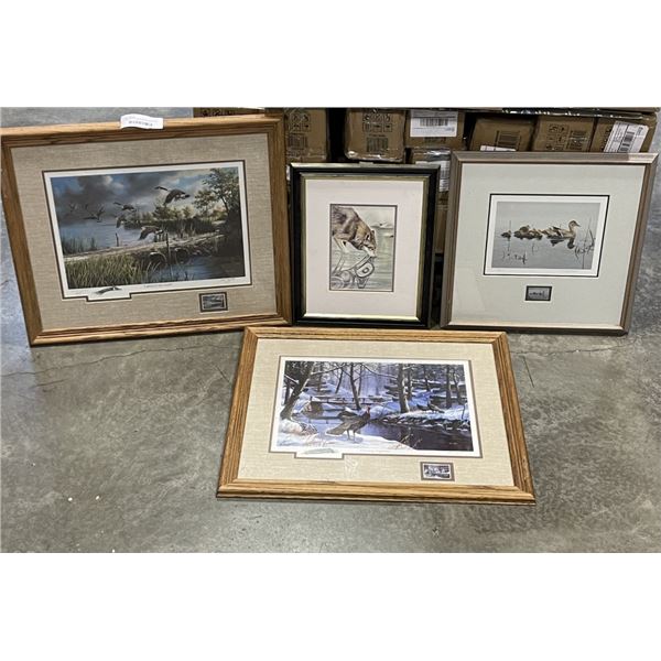 2 KEN ZYLKA COMMEORATIVE DUCK PRINTS WITH STAMP, AND LIMITED EDIOTN PRINT WITH STAMP, SUE COLEAMN PR