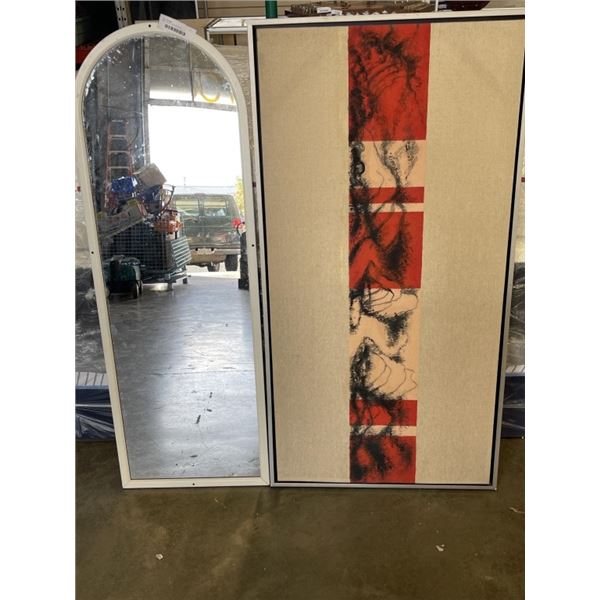 WALL MIRROR AND ARTWORK