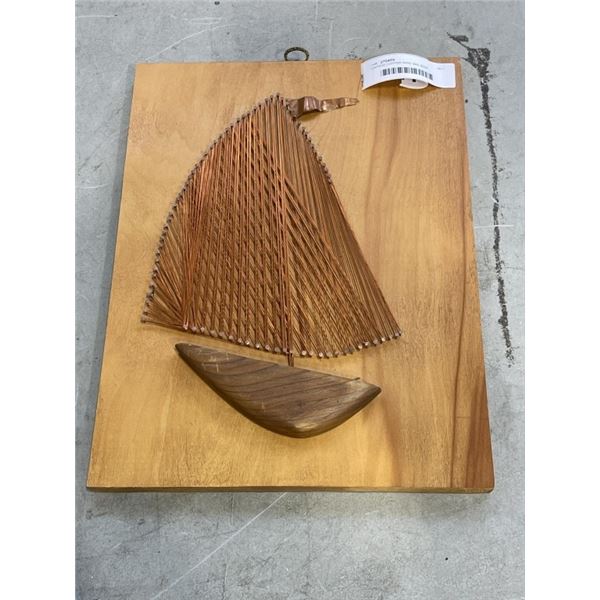 VINTAGE COPPER WIRE SAIL BOAT HANGING