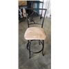 Image 2 : MISSION OAK PUB HEIGHT TABLE WITH 4 SWIVEL BARSTOOLS