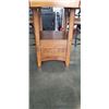 Image 5 : MISSION OAK PUB HEIGHT TABLE WITH 4 SWIVEL BARSTOOLS