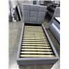 Image 1 : SINGLE SIZE GREY MODERN BEDFRAME