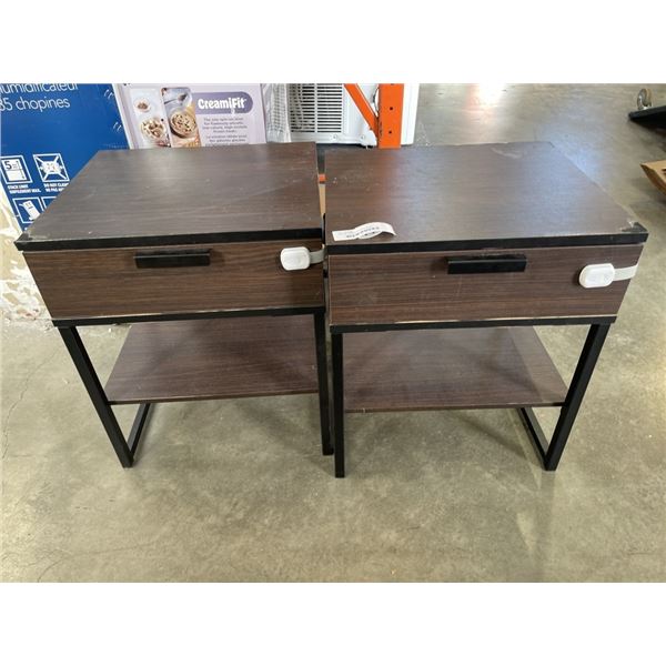 PAIR OF 1 DRAWER END TABLES