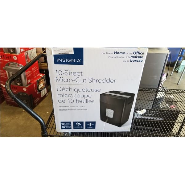 INSIGNIA 10 SHEET MICRO CUT PAPER SHREDDER - TESTED WORKING, RETAIL $129
