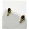 Image 4 : GOLD PLATED STERLING SILVER NATURAL GARNET (2CT) WITH CZ (0.25CT) EARRINGS, W/A $480.00. GARNET IS T